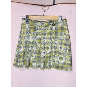 Urban Outfitters Skirt Size S Petite Sunflower Check Wrap Mini 90s Y2K Goth Rock